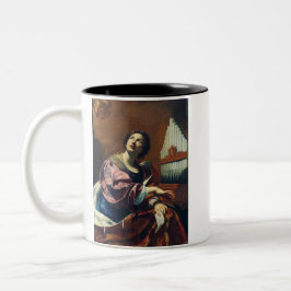 Caneca De Café Em Dois Tons Impressão de Arte "Concerto Celestial" Saint Cecil