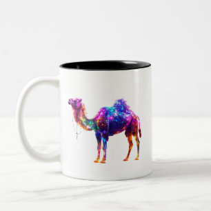 Caneca De Café Em Dois Tons Impressão de Arte de Camelo Neon Brilhante - Fanta
