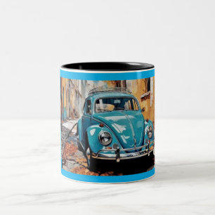 Caneca De Café Em Dois Tons Impressão de Arte Retroativa para Movimentadores d