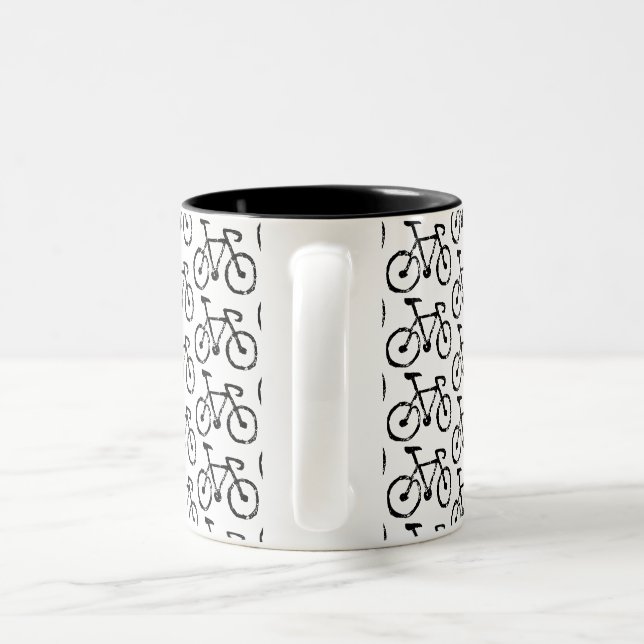 Caneca De Café Em Dois Tons Impressão de bicicleta de corrida (Alça)