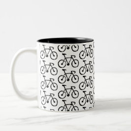 Caneca De Café Em Dois Tons Impressão de bicicleta de corrida