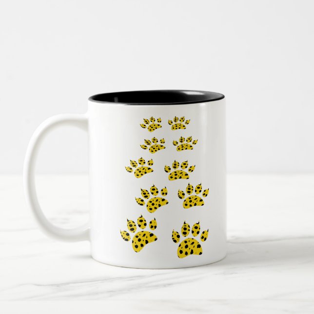 Caneca De Café Em Dois Tons Impressão de Chita Paw (Esquerda)