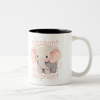 Caneca De Café Em Dois Tons Impressão de elefante