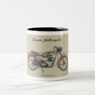 Caneca De Café Em Dois Tons impressão de motocicleta clássico dos anos 60