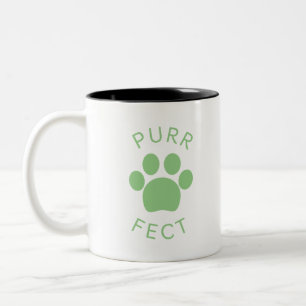 Caneca De Café Em Dois Tons Impressão de Pata Verde Perfeita para Cat