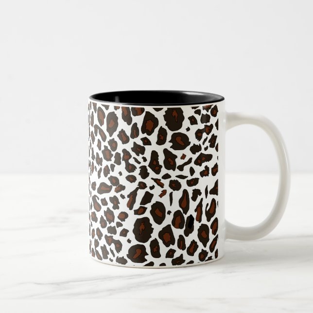 Caneca De Café Em Dois Tons Impressão do leopardo de neve (Direita)