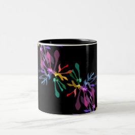 Caneca De Café Em Dois Tons Impressão do Rainbow Fireworks