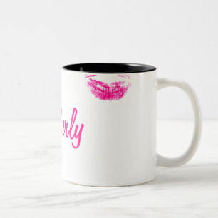 Caneca De Café Em Dois Tons Impressão engraçada do batom de 311 falsos
