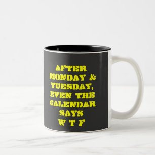 CANECA DE CAFÉ EM DOIS TONS IMPRESSÃO ENGRAÇADO DE WTF
