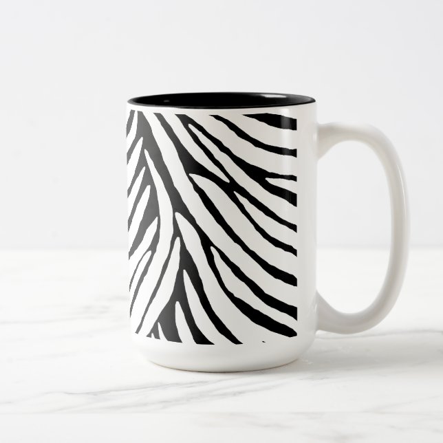 Caneca De Café Em Dois Tons Impressão inspirado da zebra (Direita)