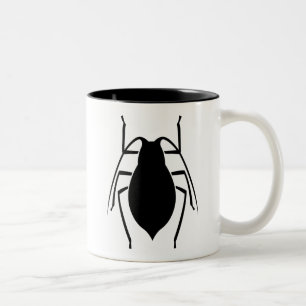 Caneca De Café Em Dois Tons Impressão preto do inseto do afídio