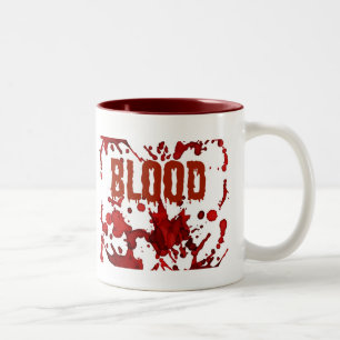 Caneca De Café Em Dois Tons Impressão VERMELHO do Dia das Bruxas do sangue