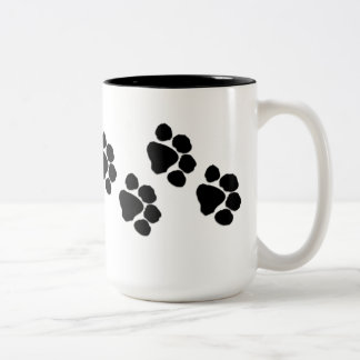 Caneca De Café Em Dois Tons Impressões animais da pata