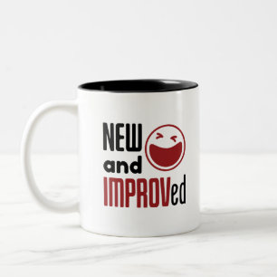 Caneca De Café Em Dois Tons IMPROVed Novo Comediante de Melhoramento da Comédi