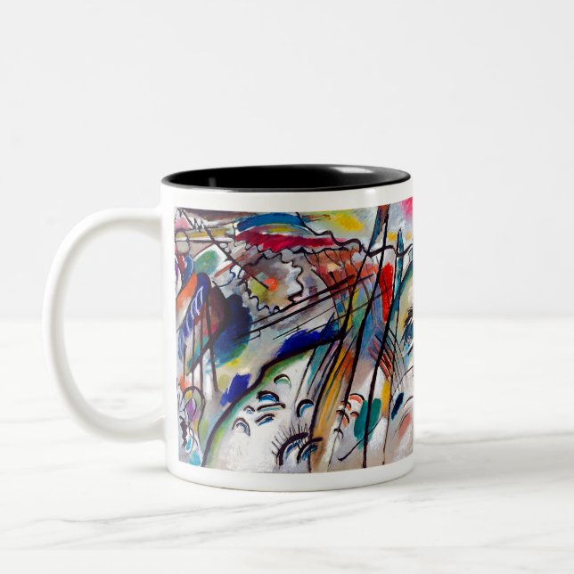 Caneca De Café Em Dois Tons Improvisação Wassily Kandinsky 28 (Esquerda)