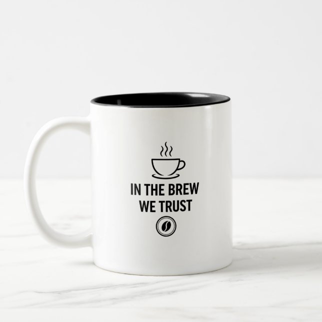 Caneca De Café Em Dois Tons In The Brew We Trust (Esquerda)