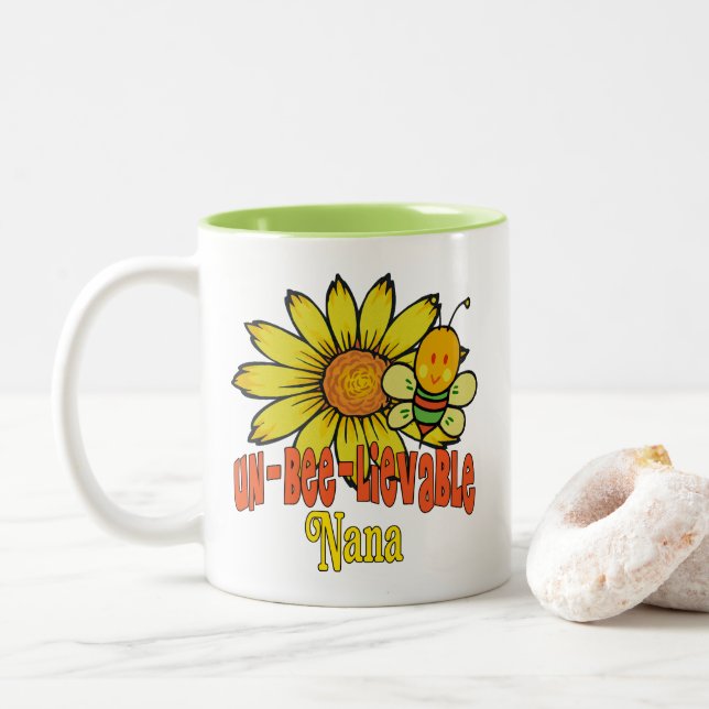 Caneca De Café Em Dois Tons Inacreditável Nana Sunflower (Com Donut)