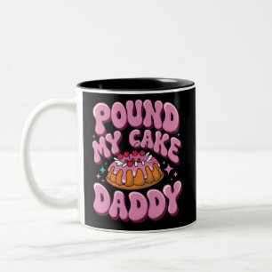 Caneca De Café Em Dois Tons Inadequado Soca Meu Bolo Papai Embaraçoso 