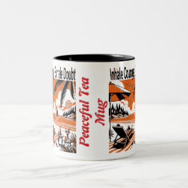 Caneca De Café Em Dois Tons Inalar a dúvida sobre a coragem - café Inspiracion