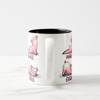 Caneca De Café Em Dois Tons Inalar Chumaceira Cerâmica