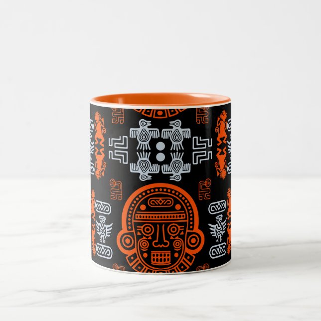 Caneca De Café Em Dois Tons inca Aztec Home Decor (Centro)