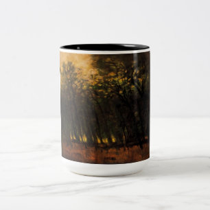 Caneca De Café Em Dois Tons Incêndios na Floresta (por Laszlo Mednyanszky)