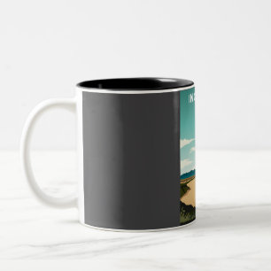 Caneca De Café Em Dois Tons Inch Beach Kerry Ireland Vintage Mínimo Tra