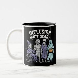 Caneca De Café Em Dois Tons Inclusão engraçada não é assustadora Professora Ha