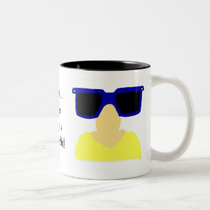 Caneca De Café Em Dois Tons Incognito bigode e óculos lomos