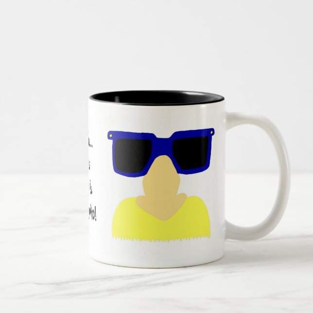 Caneca De Café Em Dois Tons Incognito bigode e óculos lomos (Direita)