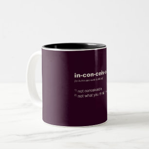 Caneca De Café Em Dois Tons Inconceivable. definição de palavra. Brincas,