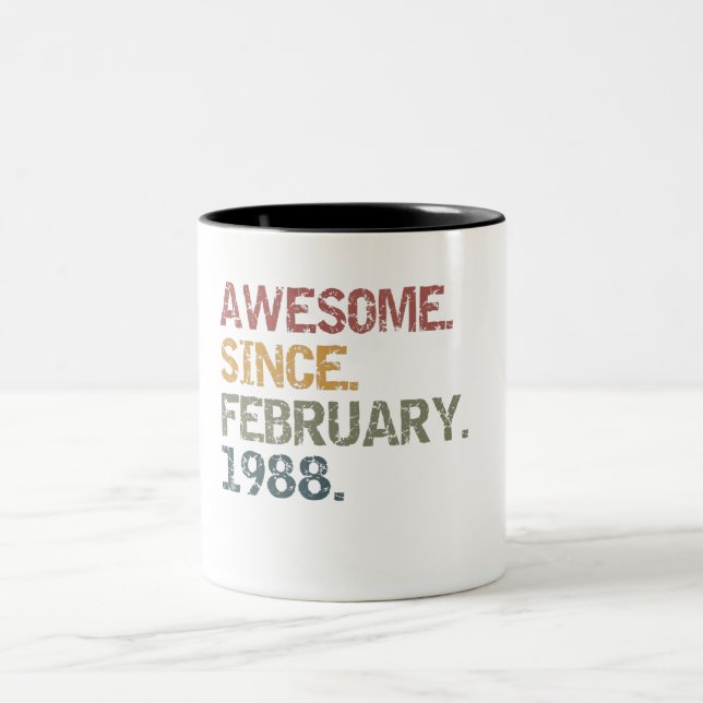 Caneca De Café Em Dois Tons Incrível desde fevereiro de 1988 (Centro)