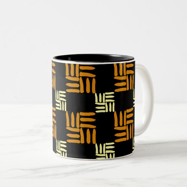 Caneca De Café Em Dois Tons Incrível Padrão Floral (Frente Esquerda)