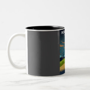 Caneca De Café Em Dois Tons Indiana Dunes National Park em Night Vintage Minin