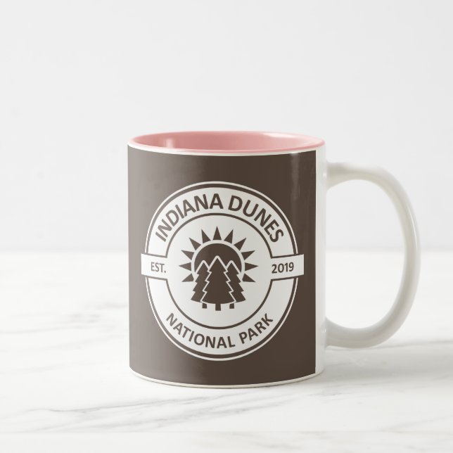 Caneca De Café Em Dois Tons Indiana Dunes National Park Sun Trees (Direita)