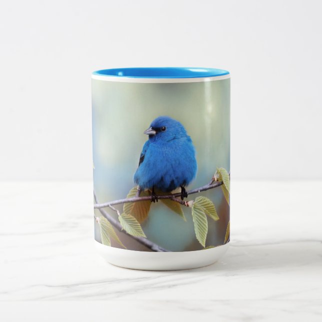 Caneca De Café Em Dois Tons Indigo Bunting Mug (Centro)