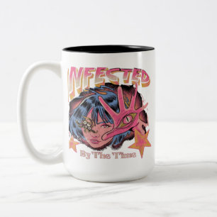 Caneca De Café Em Dois Tons Infectado Pelo Tempo Café Estética Retro Anime
