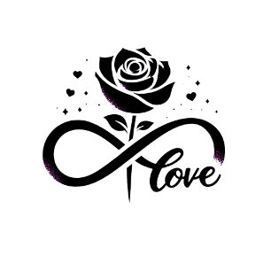 Caneca De Café Em Dois Tons Infinity Love Black Rose - Amor Romântico Eterno D