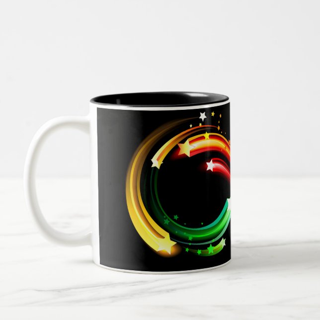 Caneca De Café Em Dois Tons Infinity symbol of rainbow comets (Esquerda)