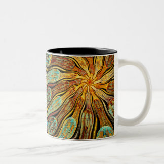 Caneca De Café Em Dois Tons Inflorescência