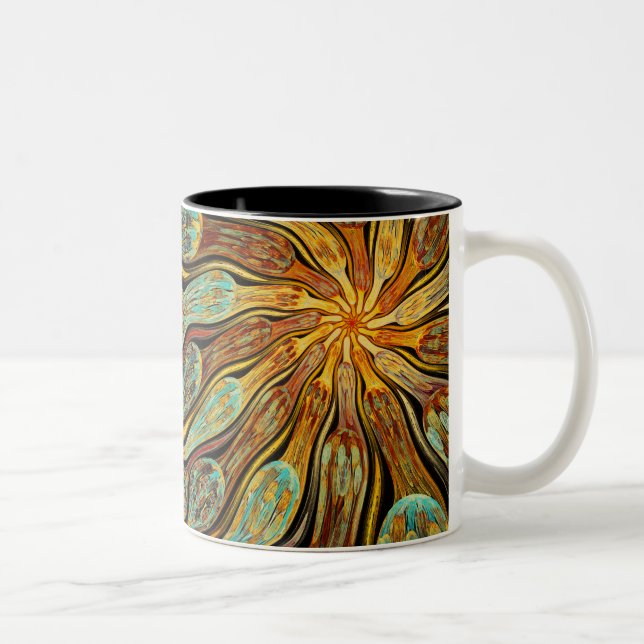 Caneca De Café Em Dois Tons Inflorescência (Direita)