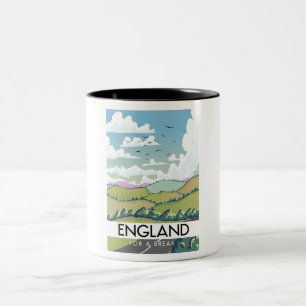 Caneca De Café Em Dois Tons Inglaterra para um descanso.
