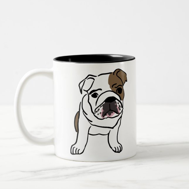 Caneca De Café Em Dois Tons Inglês Bulldog Shirts Nope Lazy English Bull (Esquerda)
