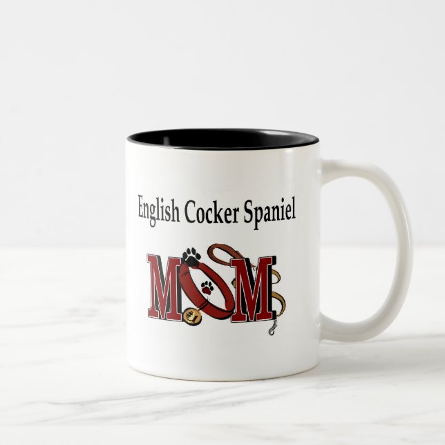 Caneca De Café Em Dois Tons Inglês Cocker Spaniel Mãe Mug (Direita)
