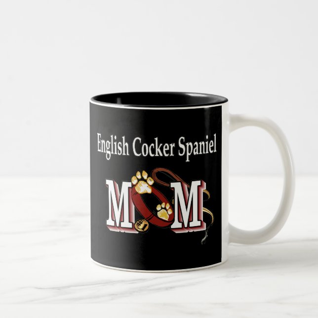Caneca De Café Em Dois Tons Inglês Cocker Spaniel Mãe Mug (Direita)