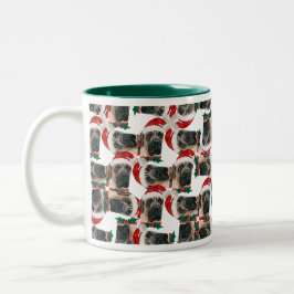 Caneca De Café Em Dois Tons Inglês engraçado Mastiff Padrão de Natal