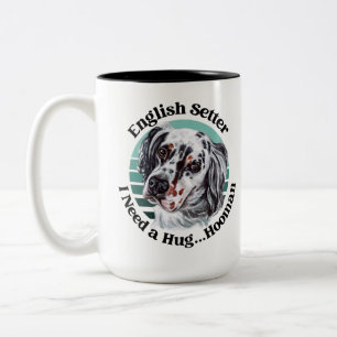 Caneca De Café Em Dois Tons Inglês Setter, citação engraçada, Mug Café de Dois