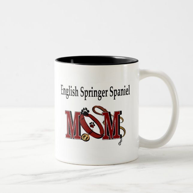 Caneca De Café Em Dois Tons Inglês Springer Spaniel Mãe Mug (Direita)