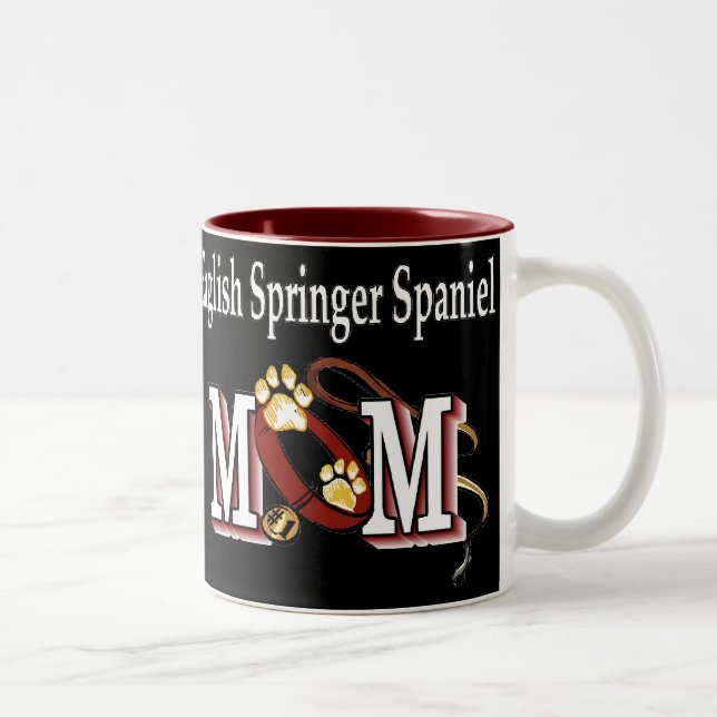 Caneca De Café Em Dois Tons Inglês Springer Spaniel Mamãe Oferta (Direita)