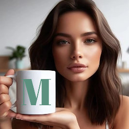 Caneca De Café Em Dois Tons Initial Letter | Trendy modern monogran